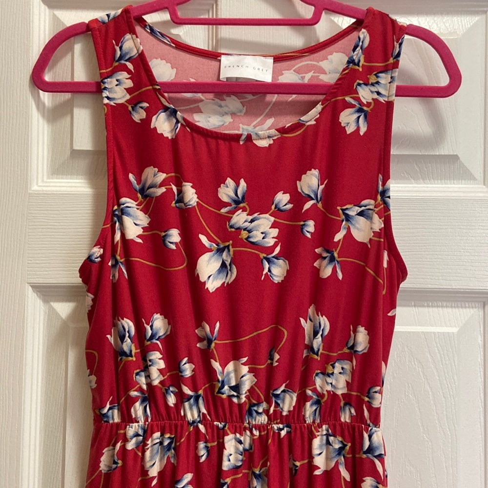French Grey Sleeveless Dress
